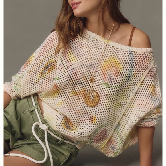 NWT Anthropologie Klaas Jonkman Mesh-Stitch Crew-Neck Sweater - Picture 3 of 5